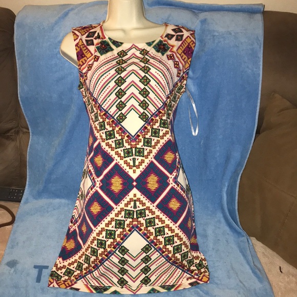 Rampage medium multi colored dress w bead accents - Picture 2 of 4